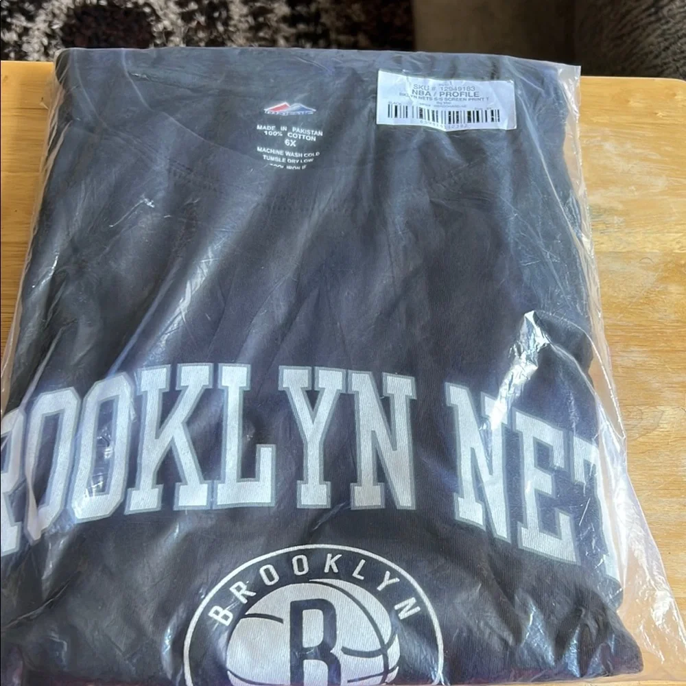 Brooklyn Nets Black t shirt 6 X 100% cotton - Picture 1 of 4